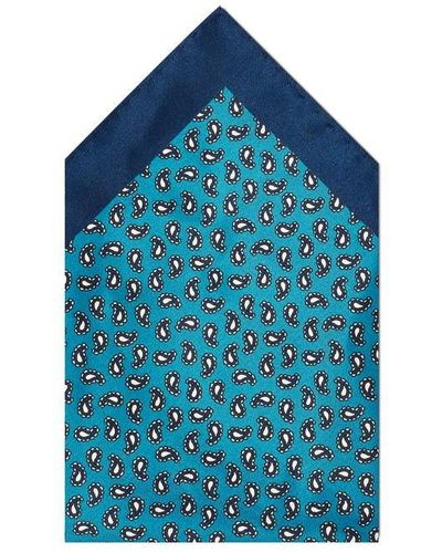 Haines and Bonner Silk Pocket Square - Blue