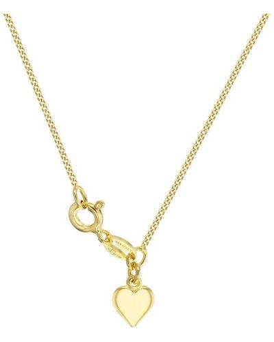 Be You Sterling Silver Plated Heart Curb Chain - Metallic