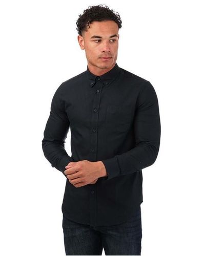 Ben Sherman Long Sleeve Oxford Shirt - Black