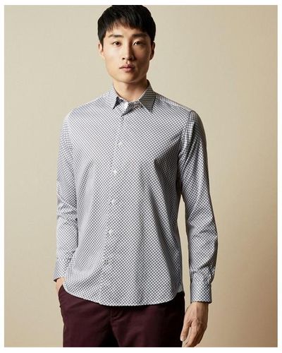 Ted Baker Ted Flynow Ls Shirt Sn99 - Grey