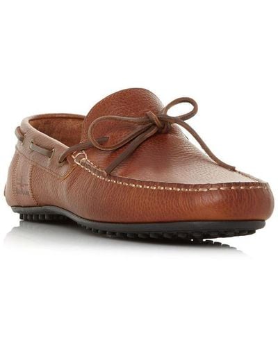 Barbour Eldon Lace Bow Driver Loafer Shoes - Brown