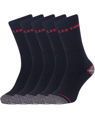 Lee Cooper Heavy Duty 5 Pack Work Socks - Blue