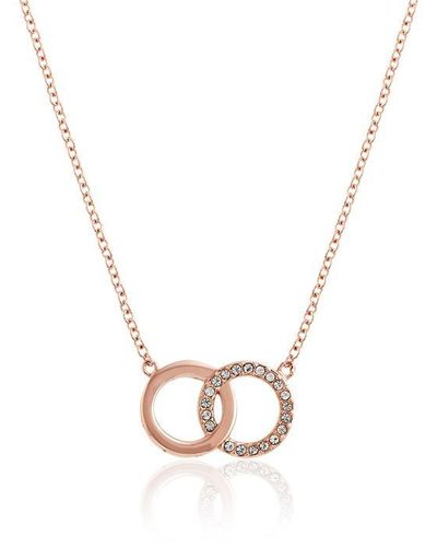 Olivia Burton Classic Bejewelled Interlink Necklace Rose - Metallic