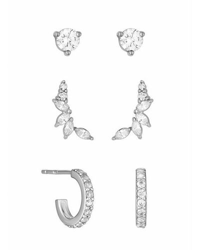 Simply Silver Simply Sterling Cz Climber Earrings - White
