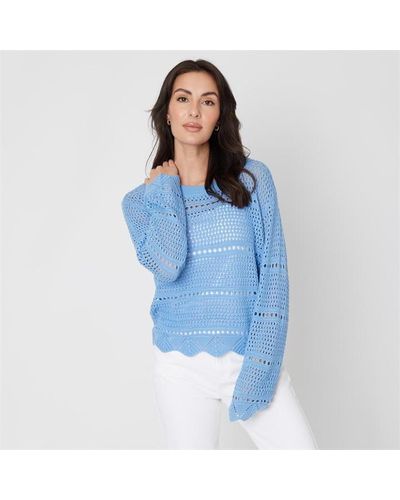 Be You Pointelle Jumper - Blue