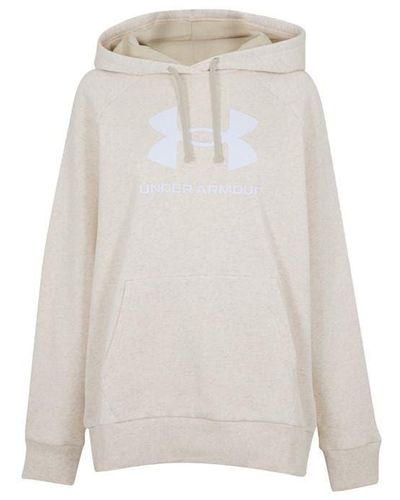 Under Armour S Rival Fleece Hoodie Brown M - White