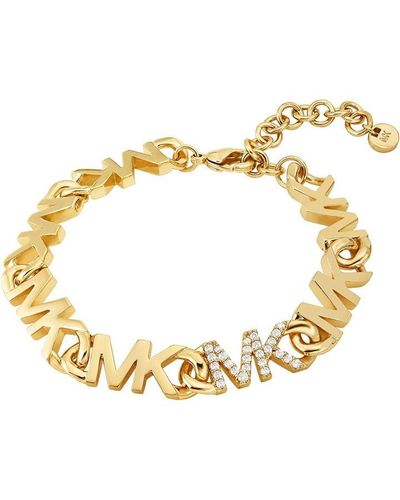 MICHAEL Michael Kors 14k Gold Plated Brass Pave Chain Bracelet - Metallic