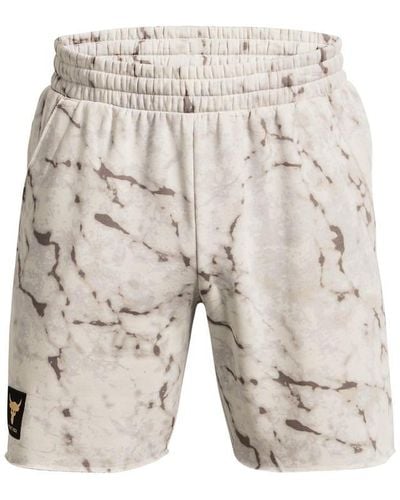 Under Armour S Rck Rival Shorts Beige S - Natural