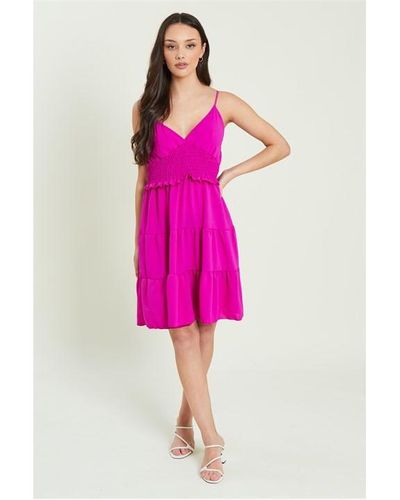 Be You Strappy Tiered Dress - Purple