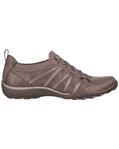 Skechers Microleather Collar Knit Bungee - Brown
