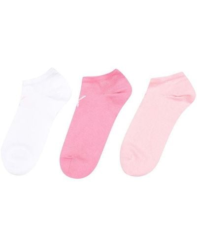 PUMA 3 Pack Trainer Socks Ladies - Pink