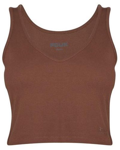 French Connection Fcuk Rib Top - Brown