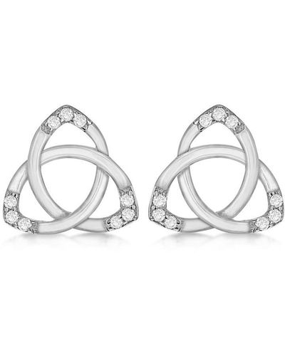 Be You Sterling Cz Celtic Knot Studs - Metallic
