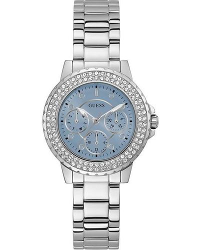 Guess Tone Stainless Steel Case & - Blue