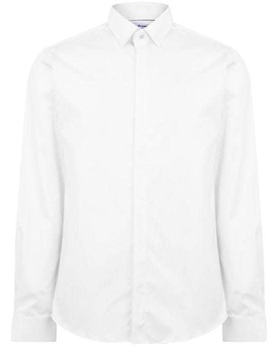 Without Prejudice Fox Skinny Fit Sateen Shirt - White