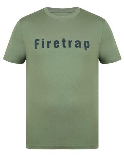 Firetrap Large Logo T Shirt - Green