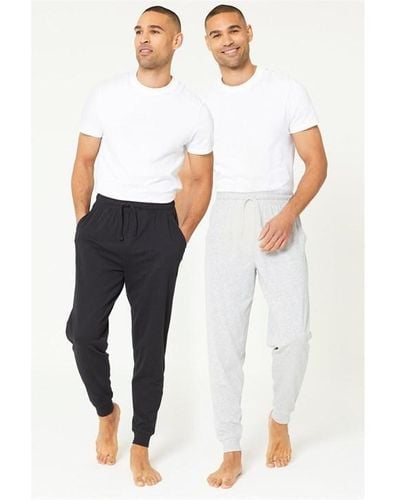 Studio Pack Of 2 Cuffed Lounge Trousers - White