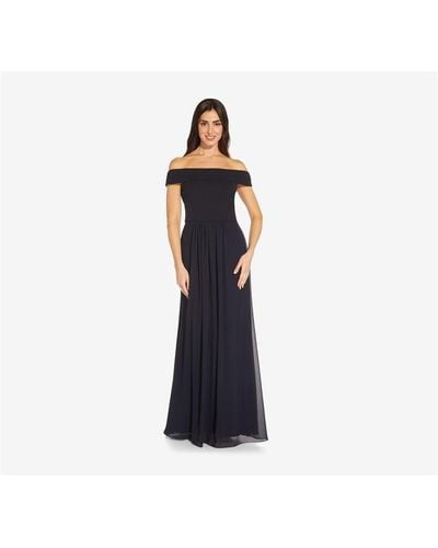 Adrianna Papell Crepe Chiffon Gown - Blue