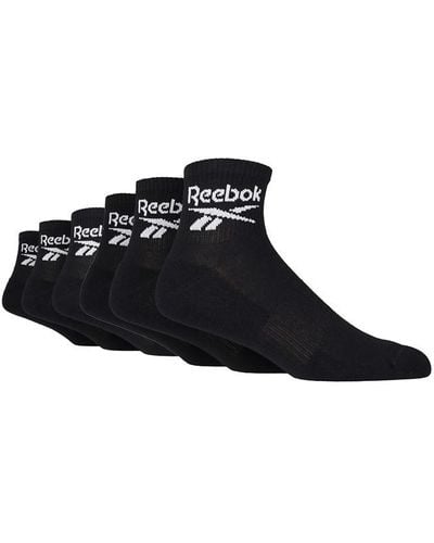 Reebok 6 Pair Sports Ankle Socks - Black