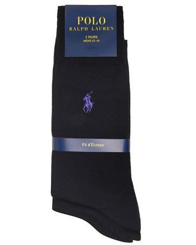 Ralph Lauren 3 Pack Cotton Socks - Blue