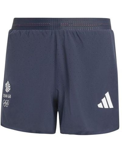 adidas Team Gb Adizero Running 3-inch Split Shorts - Blue