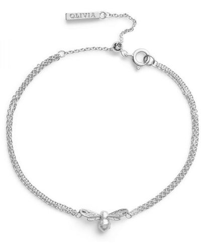 Olivia Burton Lucky Bee Chain Bracelet Silver Bracelet Objamb45n - Metallic