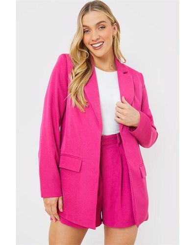 In The Style Longline Blazer - Pink