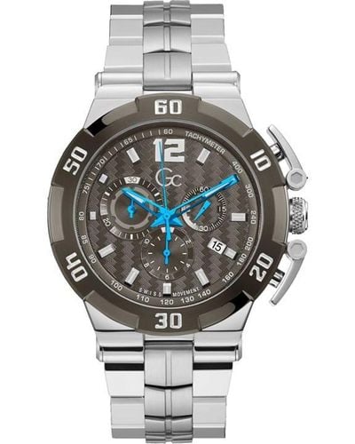 Gc Steel Luxury Analogue Quartz Watch - Metallic