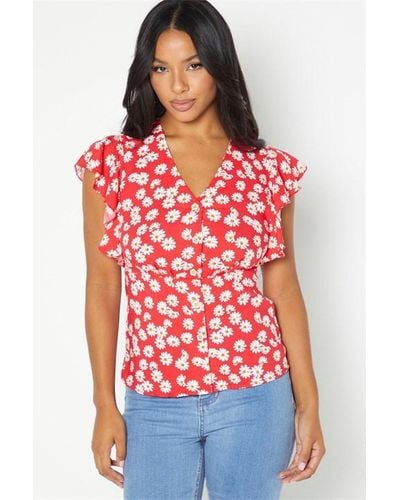 Joe Browns Happy Floral Blouse - Red