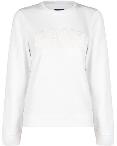 GANT Arch Logo Crewneck Sweatshirt - White