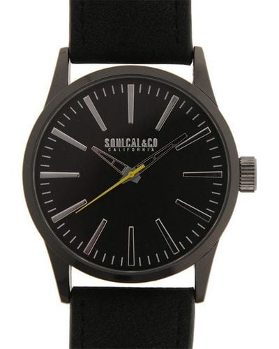 SoulCal & Co California Quartz Numberless Watch - Black