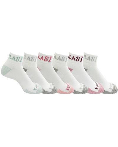 Everlast Qtr 6pk Socks Ladies - White