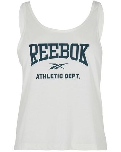 Reebok Workout Ready Supremium Graphic Tank Top Gym Vest - White