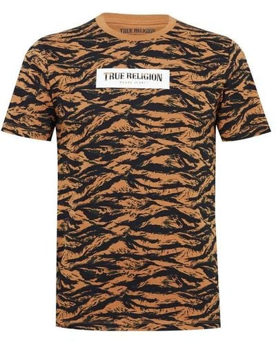 True Religion Tiger T Shirt - Brown