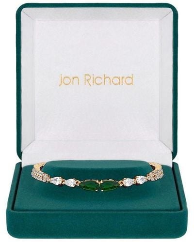 Jon Richard Plated Cz Emerald Green Bracelet