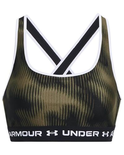 Under Armour Crossback Print Sports Bra - Black