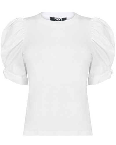 DKNY Puff Sleeve Top - White