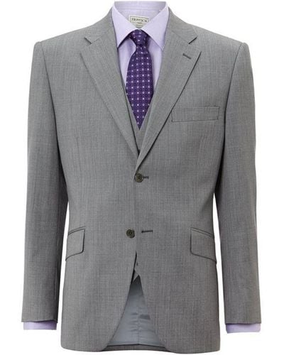 Howick Rock Melange Twill Notch Suit Jacket - Grey