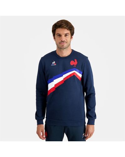 Le Coq Sportif Ffr France Rugby Graphic Crew Sweatshirt - Blue