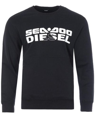 DIESEL Roundoo Graphic Crew Neck Sweatshirt - Black