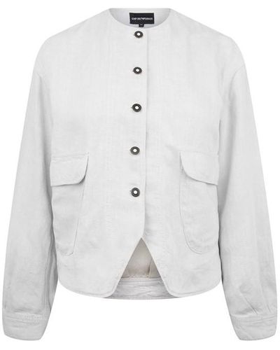Emporio Armani Emporio Linen Jacket Ld42 - White