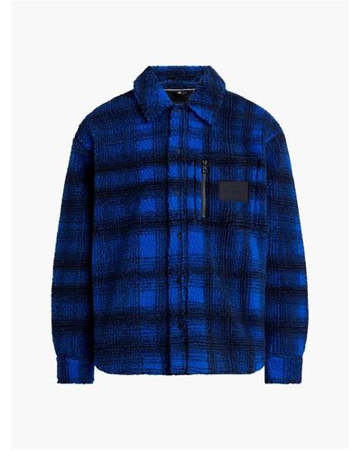 Calvin Klein Sherpa Check Shirt Jacket - Blue