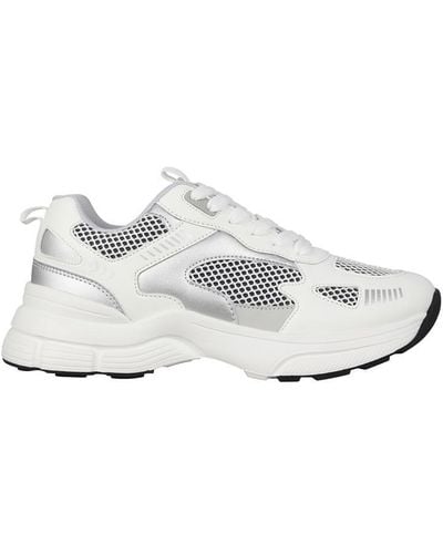 I Saw It First Lace Up Airtex Panel Sports Trainers - White