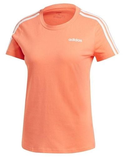 adidas 3 Stripe Slim T Shirt - Orange