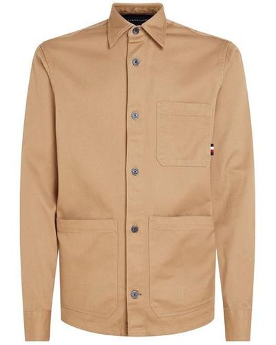 Tommy Hilfiger Heavy Twill Solid Shirt Jacket - Natural
