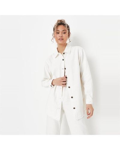 Missguided Tall Button Through Denim Shirt - White