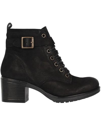 Linea Lace Heel Boot - Black