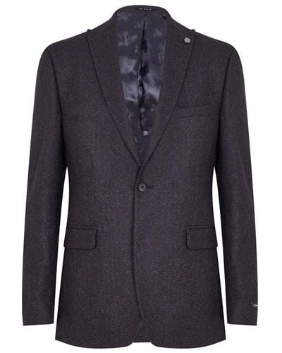 Ted Baker Structured Flannel Jacket - Blue