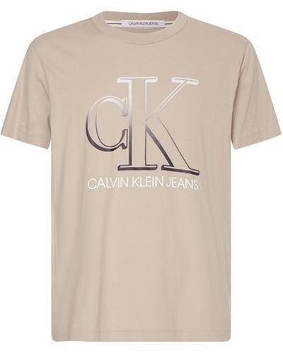 Calvin Klein Degrade Mono T Shirt - Natural