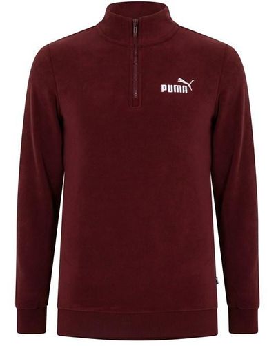 PUMA Quarter Zip Logo Fleece - Red